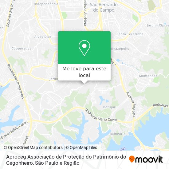 Aproceg Associação de Proteção do Patrimônio do Cegonheiro mapa