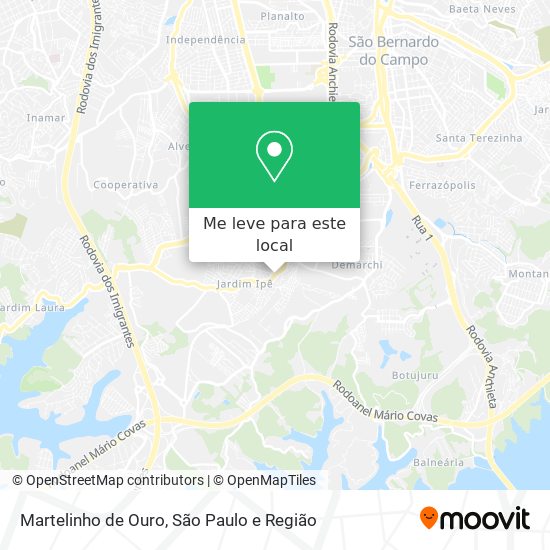 Martelinho de Ouro mapa