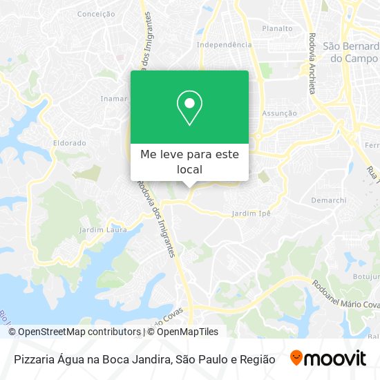 Pizzaria Água na Boca Jandira mapa