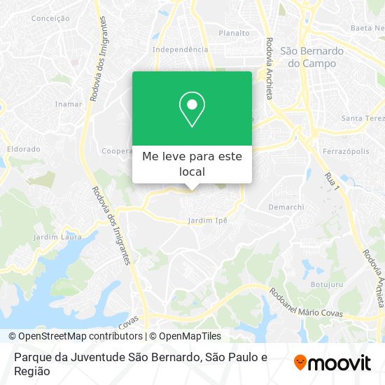 Parque da Juventude São Bernardo mapa