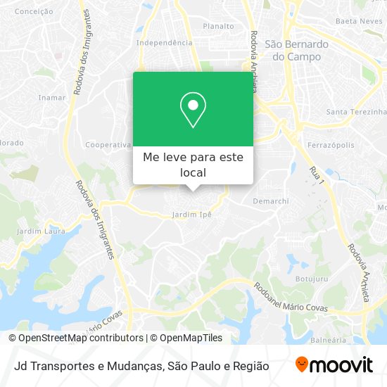 Jd Transportes e Mudanças mapa