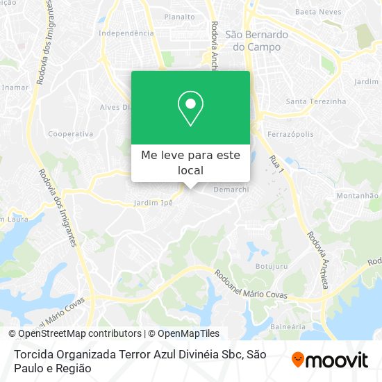 Torcida Organizada Terror Azul Divinéia Sbc mapa