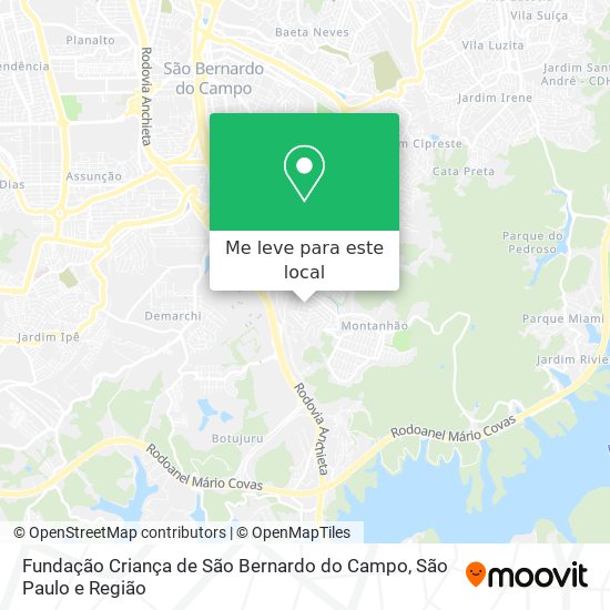 Fundação Criança de São Bernardo do Campo mapa