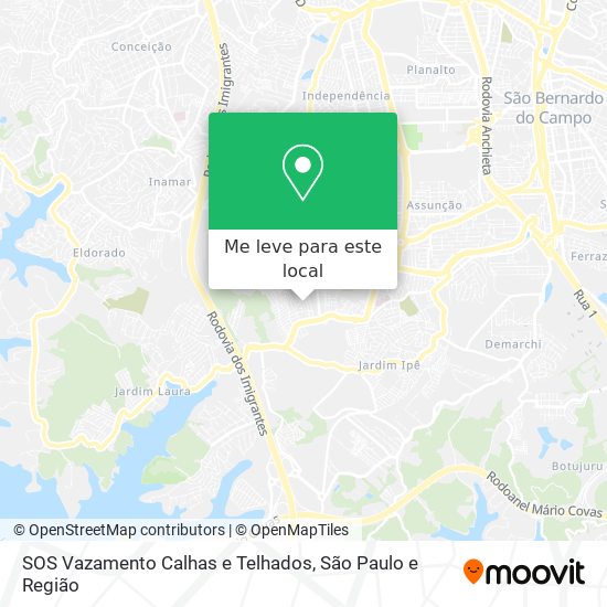 SOS Vazamento Calhas e Telhados mapa