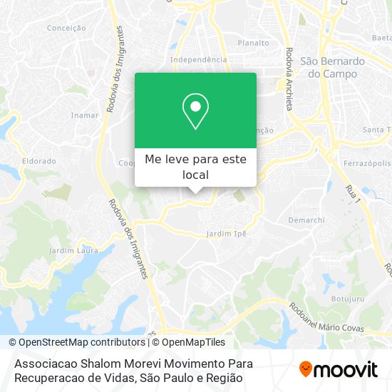 Associacao Shalom Morevi Movimento Para Recuperacao de Vidas mapa