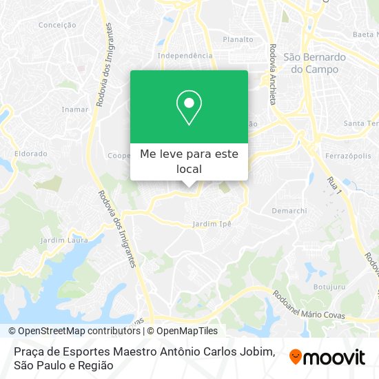 Praça de Esportes Maestro Antônio Carlos Jobim mapa