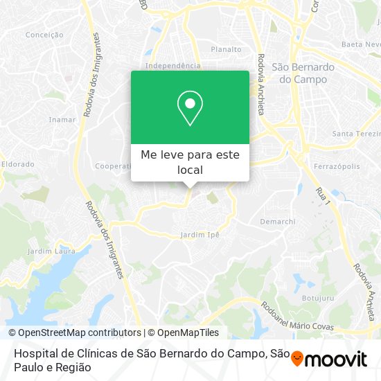 Hospital de Clínicas de São Bernardo do Campo mapa