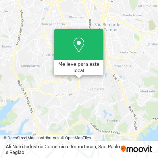 Ali Nutri Industria Comercio e Importacao mapa
