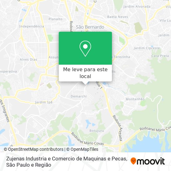 Zujenas Industria e Comercio de Maquinas e Pecas mapa