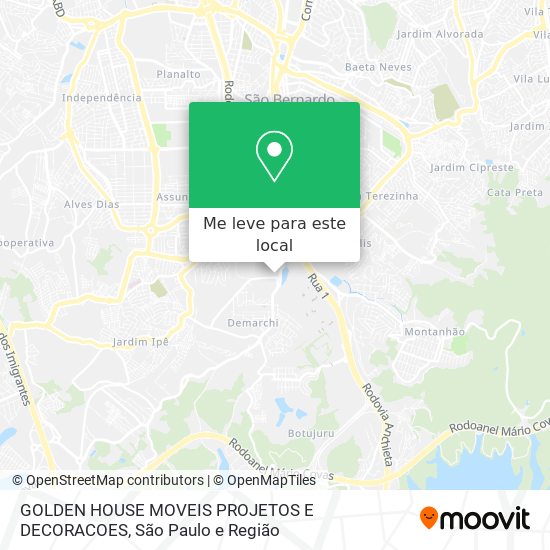 GOLDEN HOUSE MOVEIS PROJETOS E DECORACOES mapa