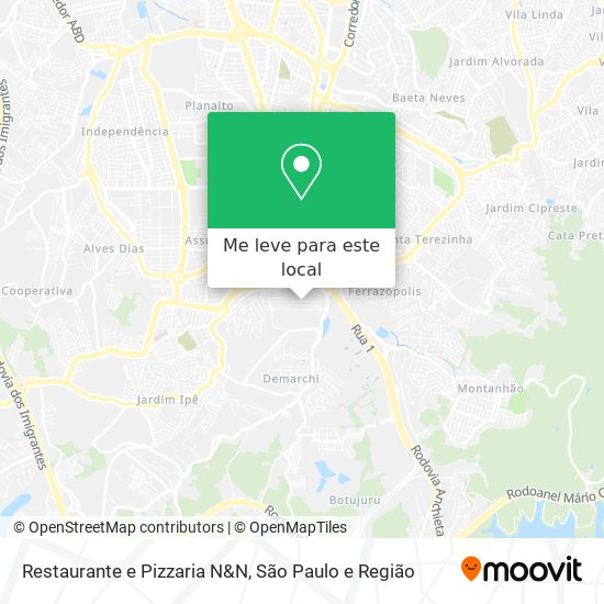 Restaurante e Pizzaria N&N mapa