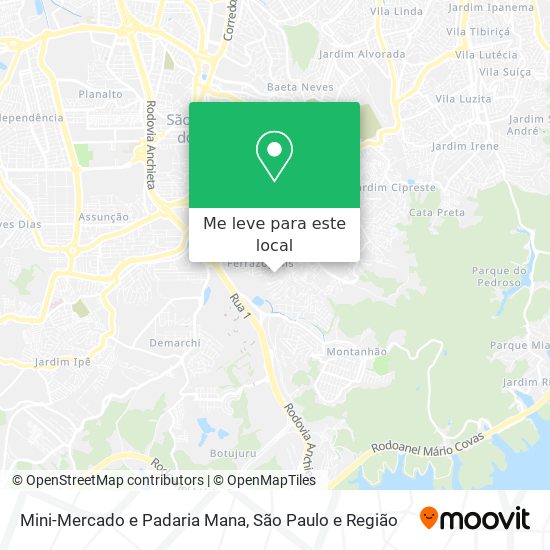 Mini-Mercado e Padaria Mana mapa