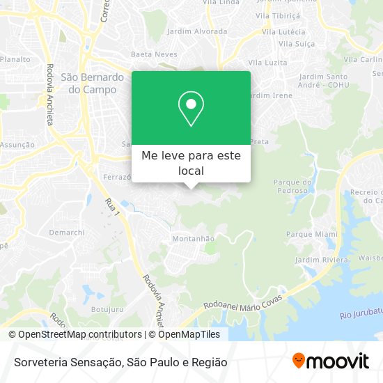 Sorveteria Sensação mapa