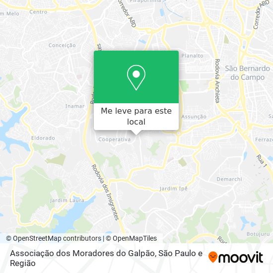 Associação dos Moradores do Galpão mapa