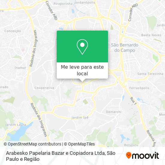 Arabesko Papelaria Bazar e Copiadora Ltda mapa
