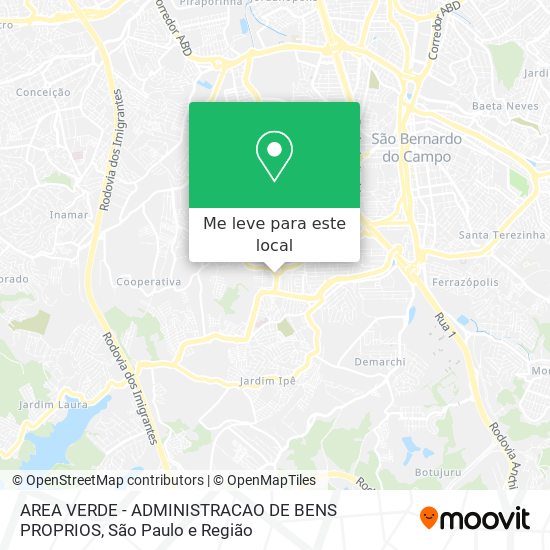 AREA VERDE - ADMINISTRACAO DE BENS PROPRIOS mapa