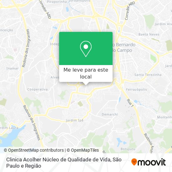 Clinica Acolher Núcleo de Qualidade de Vida mapa