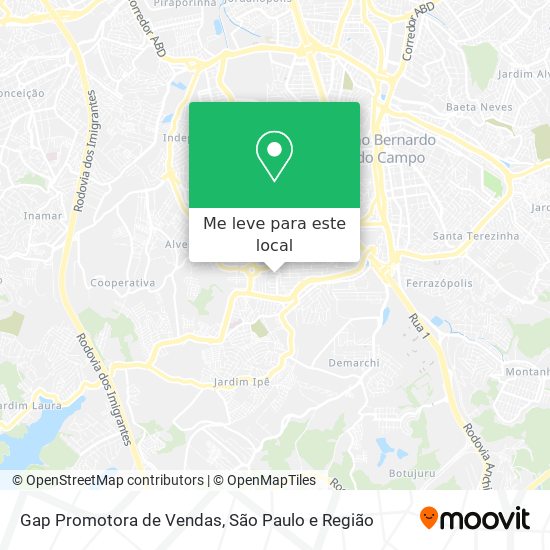 Gap Promotora de Vendas mapa