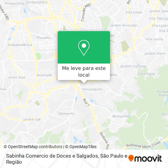 Sabinha Comercio de Doces e Salgados mapa