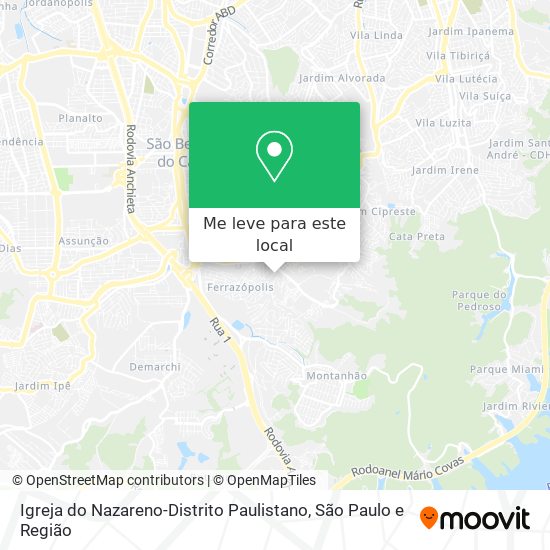 Igreja do Nazareno-Distrito Paulistano mapa