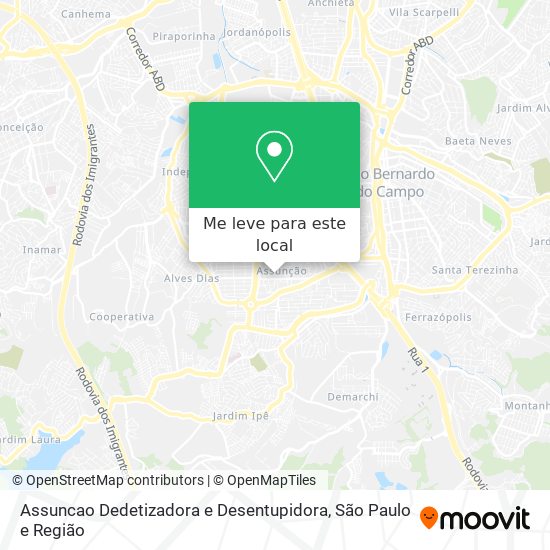 Assuncao Dedetizadora e Desentupidora mapa