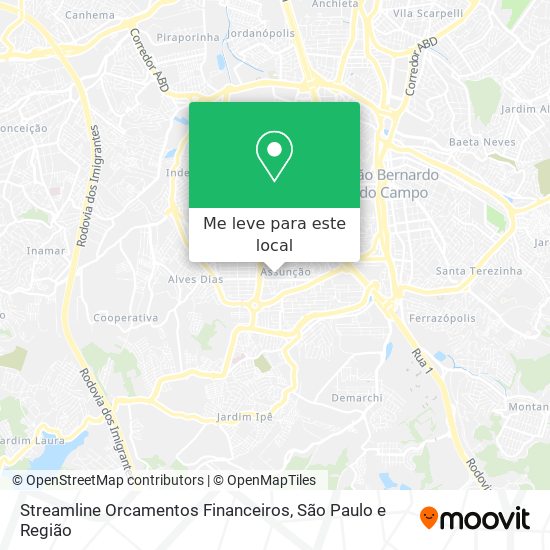 Streamline Orcamentos Financeiros mapa
