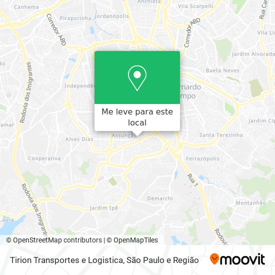 Tirion Transportes e Logistica mapa