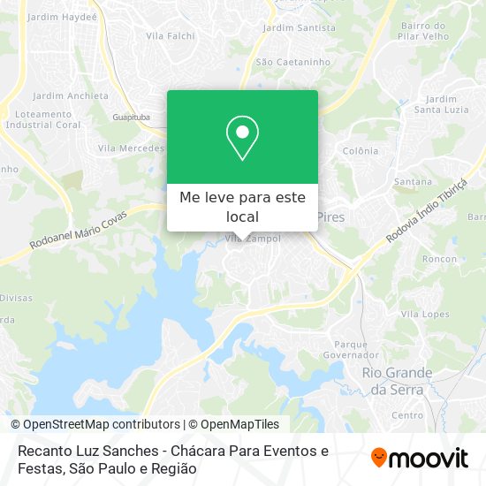 Recanto Luz Sanches - Chácara Para Eventos e Festas mapa