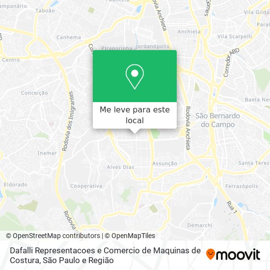 Dafalli Representacoes e Comercio de Maquinas de Costura mapa