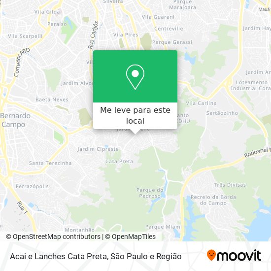Acai e Lanches Cata Preta mapa