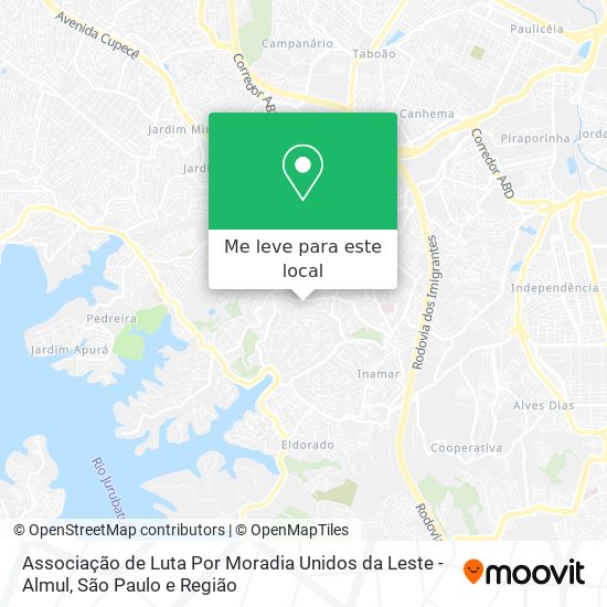 Associação de Luta Por Moradia Unidos da Leste - Almul mapa