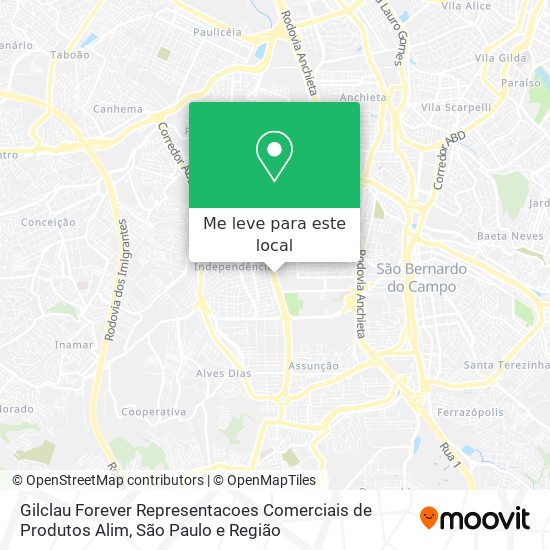 Gilclau Forever Representacoes Comerciais de Produtos Alim mapa