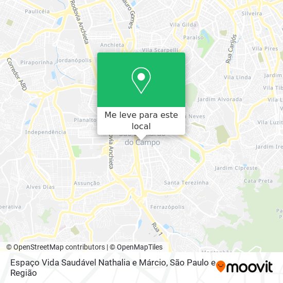 Espaço Vida Saudável Nathalia e Márcio mapa