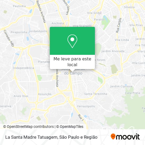 La Santa Madre Tatuagem mapa
