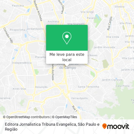 Editora Jornalistica Tribuna Evangelica mapa