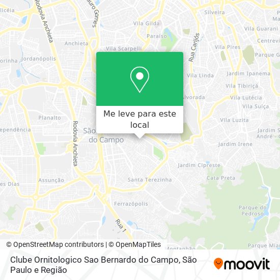 Clube Ornitologico Sao Bernardo do Campo mapa