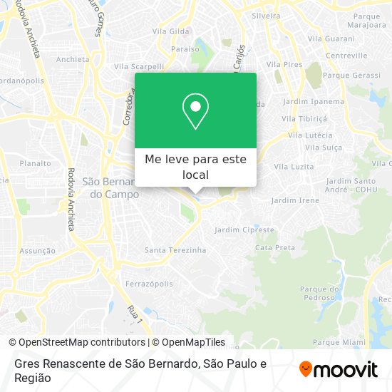 Gres Renascente de São Bernardo mapa