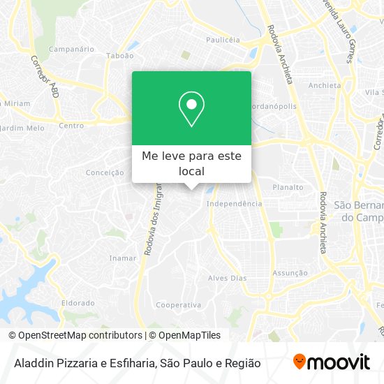 Aladdin Pizzaria e Esfiharia mapa