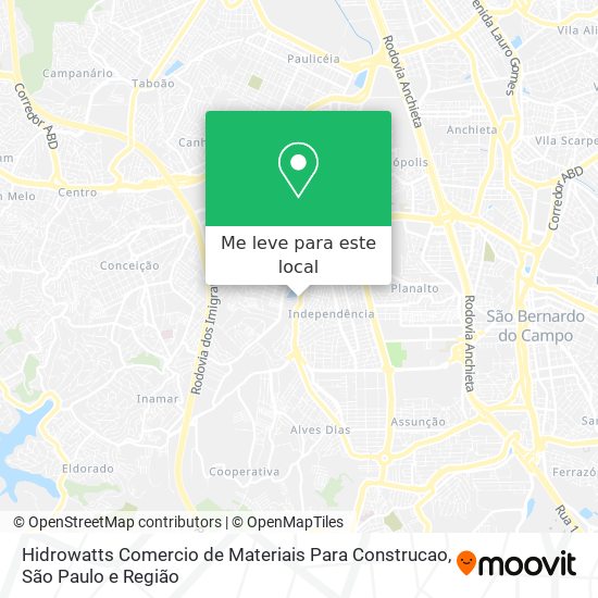 Hidrowatts Comercio de Materiais Para Construcao mapa