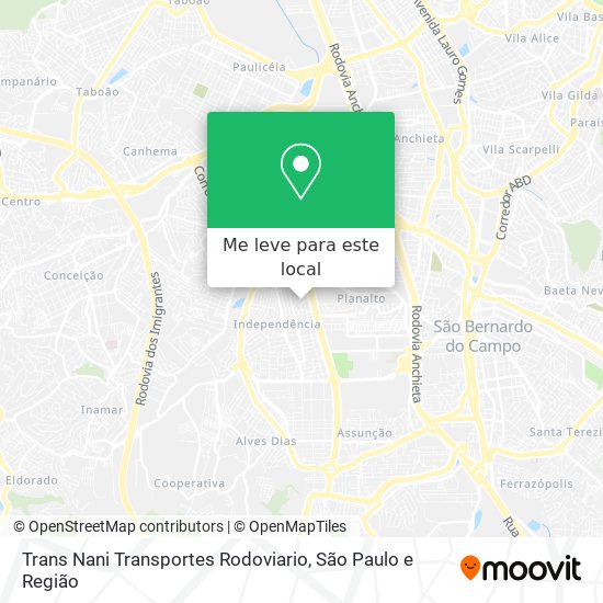 Trans Nani Transportes Rodoviario mapa