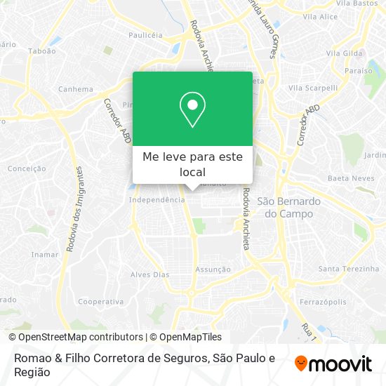 Romao & Filho Corretora de Seguros mapa