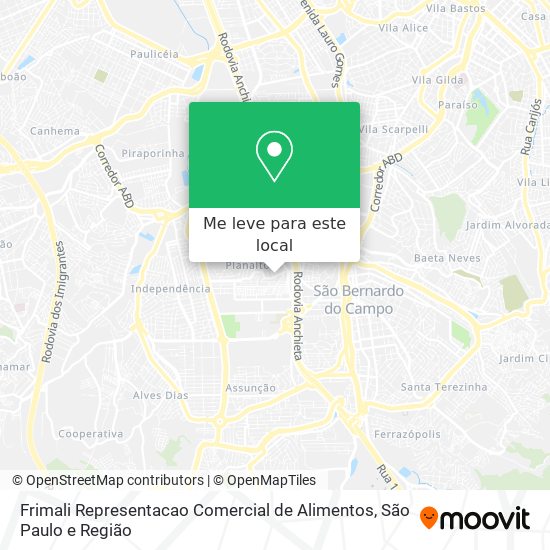 Frimali Representacao Comercial de Alimentos mapa