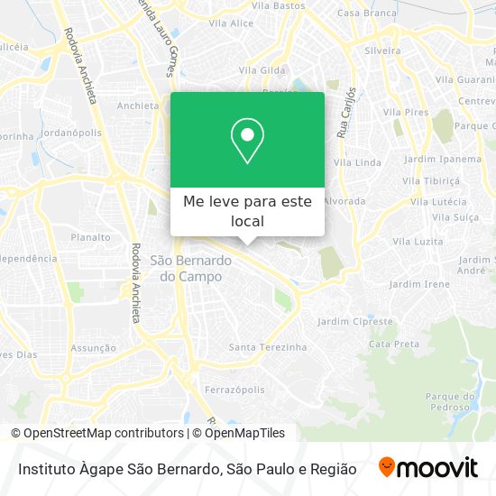 Instituto Àgape São Bernardo mapa
