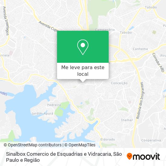 Sinalbox Comercio de Esquadrias e Vidracaria mapa