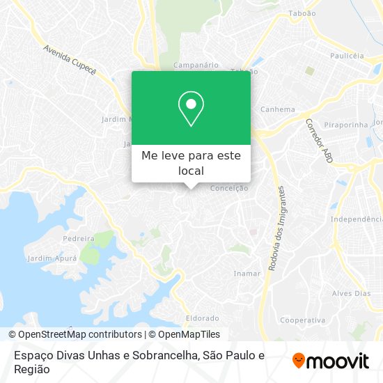 Espaço Divas Unhas e Sobrancelha mapa