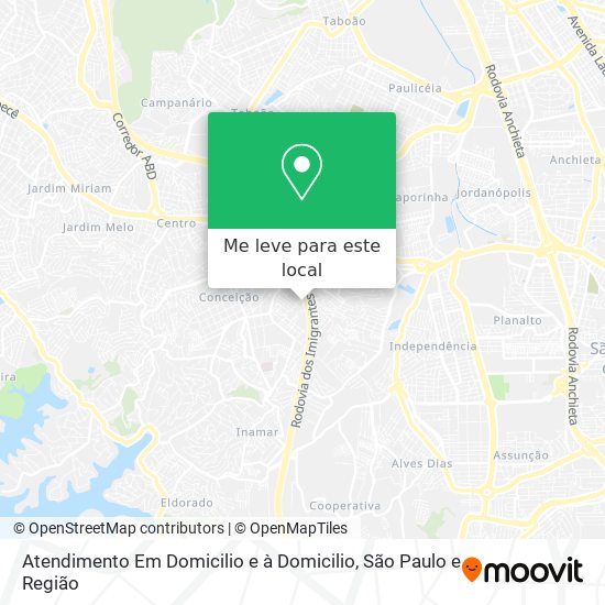 Atendimento Em Domicilio e à Domicilio mapa