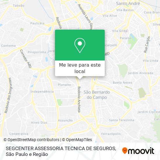 SEGCENTER ASSESSORIA TECNICA DE SEGUROS mapa