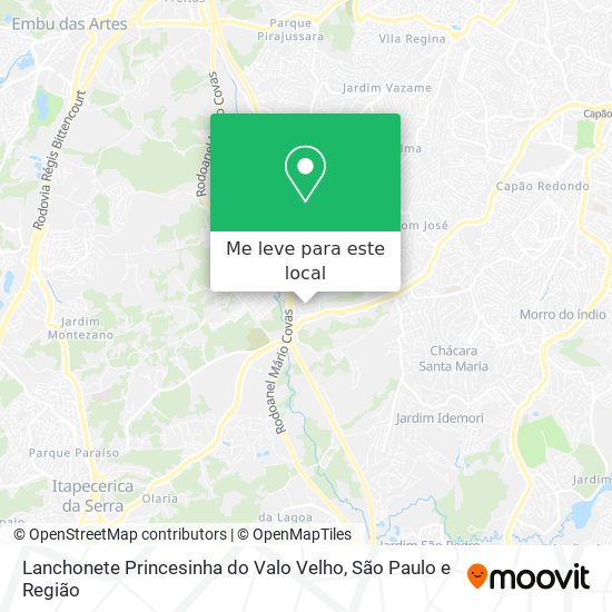 Lanchonete Princesinha do Valo Velho mapa