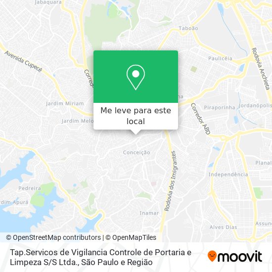 Tap.Servicos de Vigilancia Controle de Portaria e Limpeza S / S Ltda. mapa