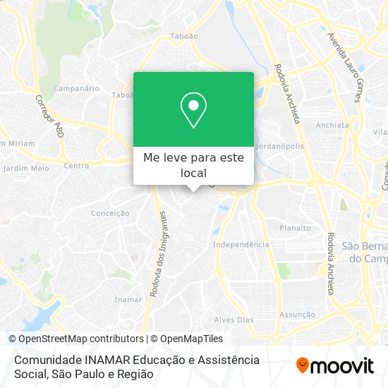 Comunidade INAMAR Educação e Assistência Social mapa